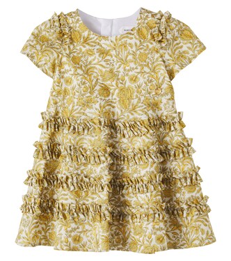 Baby floral ruffled cotton poplin dress | Versace Kids