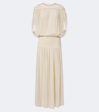 Nesrine beaded shirred silk maxi dress | Isabel Marant