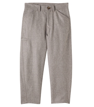 Virgin wool barrel-leg pants | Brunello Cucinelli Kids