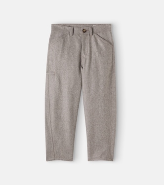 Virgin wool barrel-leg pants | Brunello Cucinelli Kids