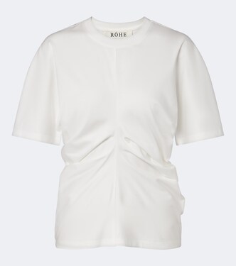Gathered cotton and silk-blend t-shirt | Róhe