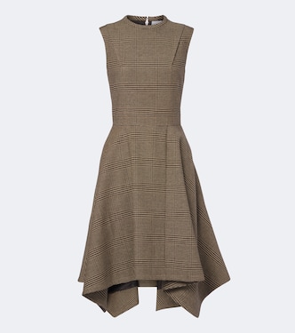 Asymmetric Prince of Wales midi dress | Patou