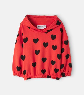 Sweat-shirt à capuche Hearts en coton | Mini Rodini