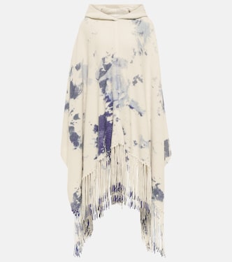 Poncho à capuche tie & dye en cachemire | Chloé