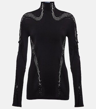 Open-knit high-neck mesh top | Mugler