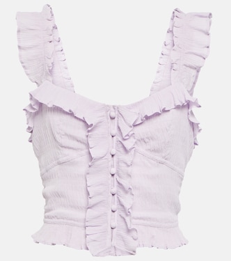Gimsy ruffle-trimmed crêpe crop top | Isabel Marant