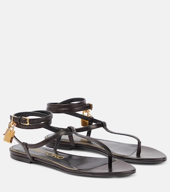Padlock leather thong sandals | Tom Ford