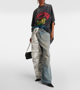 Cotton ripstop and denim cargo pants in multicoloured - Balenciaga