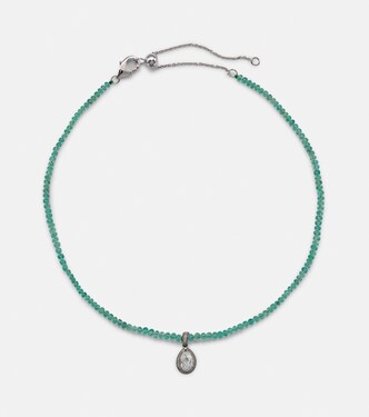 Collier en or 18 ct, émeraudes et diamants | Kamyen