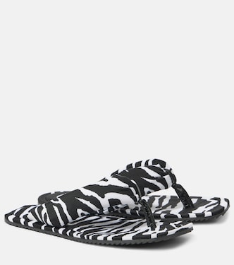 Indie zebra-print satin thong sandals | The Attico