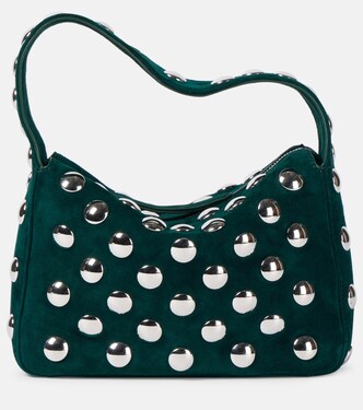 Elena Small studded suede shoulder bag | Khaite
