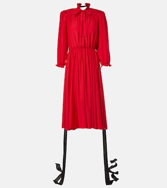 Bow-detail lace-up silk midi dress | Balenciaga