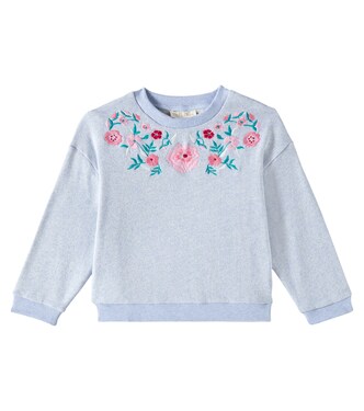 Rosalia embroidered cotton terry sweatshirt | Louise Misha