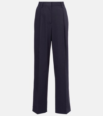 Pantalon droit à taille haute en coton | Toteme