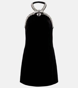 Crystal-embellished velvet minidress | Self-Portrait