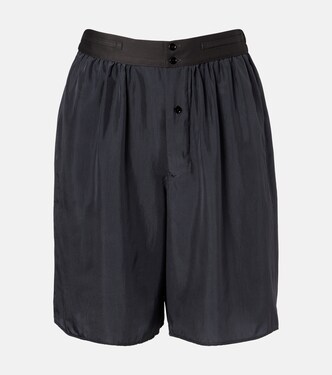 High-rise silk pongee Bermuda shorts | Lemaire