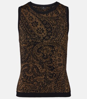 Paisley wool-blend lamé tank top | Etro