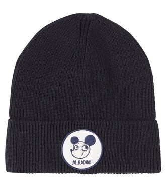 Appliqué cotton and wool beanie | Mini Rodini