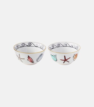 Il Viaggio di Nettuno Small set of 2 porcelain bowls by Luke Edward Hall | Ginori 1735