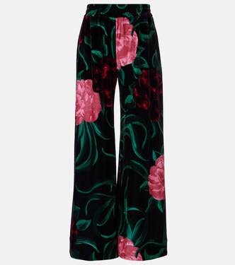 Floral velvet palazzo pants | La DoubleJ