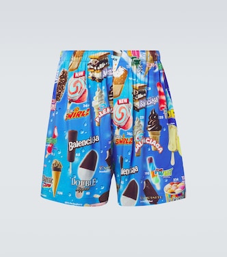 Printed satin shorts | Balenciaga