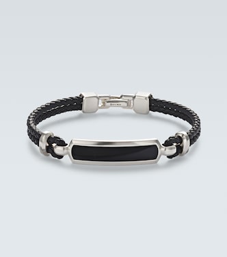 Streamline® sterling silver and leather bracelet with onyx | David Yurman