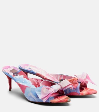Mulazee bow-detail floral chiné mules | Christian Louboutin