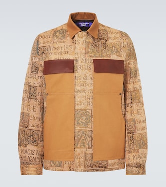 Leather-trimmed jacquard jacket | Junya Watanabe
