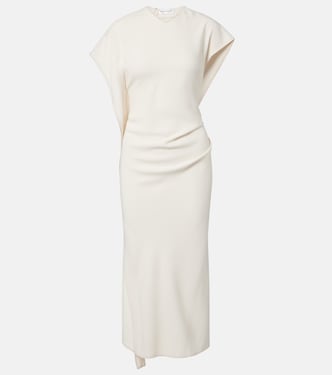 Victoria draped crêpe satin midi dress | Victoria Beckham