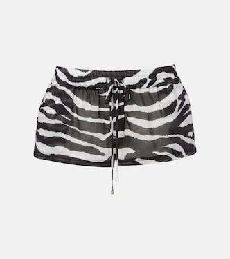 Zebra-print cotton muslin shorts | The Attico