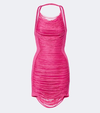 Vestido corto halter con flecos | The Attico