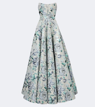 Laila floral brocade bustier gown | Markarian