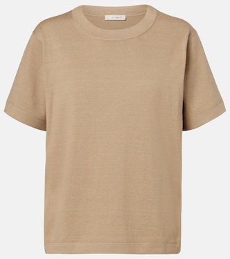 Orlan cotton and silk-blend T-shirt | The Row