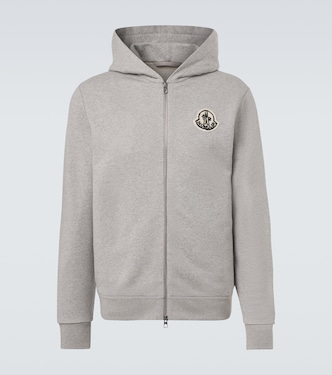 Logo cotton zip-up hoodie | Moncler