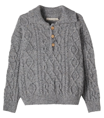 Cable-knit wool-blend polo sweater | The New Society