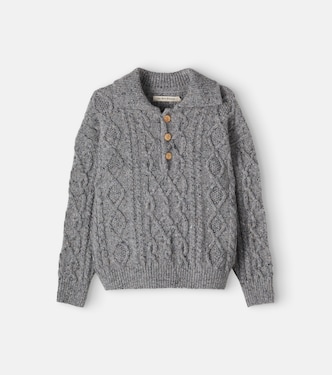 Cable-knit wool-blend polo sweater | The New Society