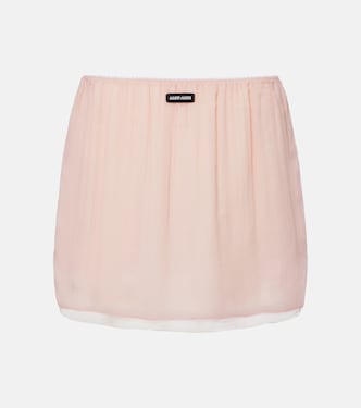 Silk chiffon miniskirt | Miu Miu