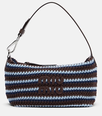 Striped crochet shoulder bag | Miu Miu