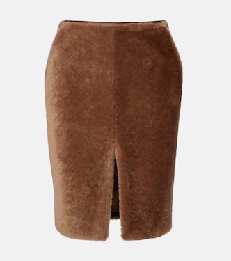 Shearling pencil skirt | Saint Laurent