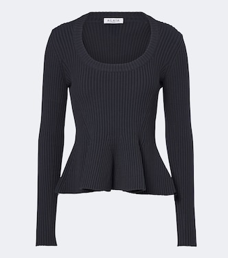 Peplum wool-blend top | Alaïa