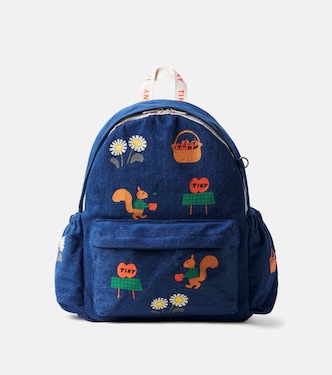 Printed denim backpack | Tinycottons