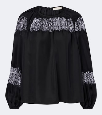 Bess lace-trimmed silk blouse | Ulla Johnson