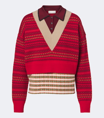 Jacquard-Polopullover aus einem Wollgemisch | Dries Van Noten