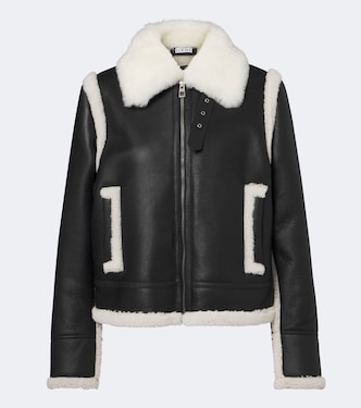 Shearling-trimmed leather jacket | Loewe