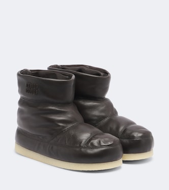 Padded leather ankle boots | Miu Miu