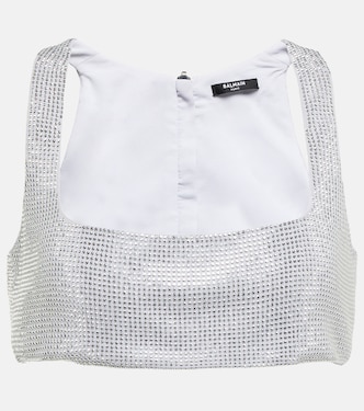 Cropped-Top mit Kristallen | Balmain