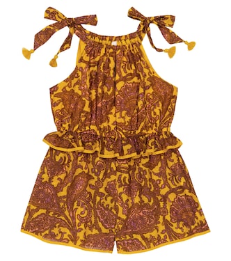 Tiggy Tie printed cotton playsuit | Zimmermann Kids