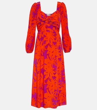 Robe midi Evie à fleurs | Diane von Furstenberg