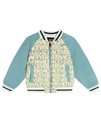 Logo padded bomber jacket | Versace Kids