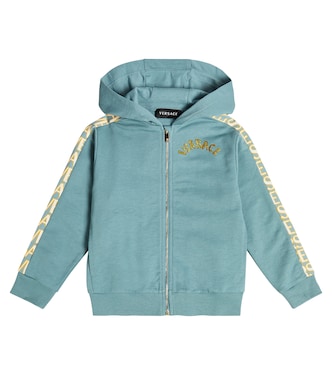Logo cotton fleece hoodie | Versace Kids